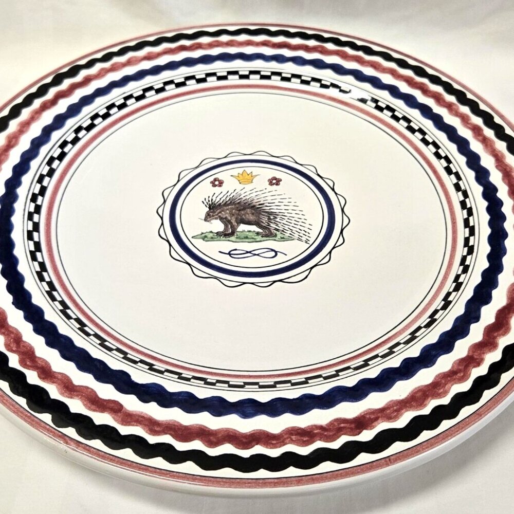 🇮🇹 Fratelli Mari Deruta Italy 13″ Istrice Porcupine Charger/Platter Authentic 🇮🇹